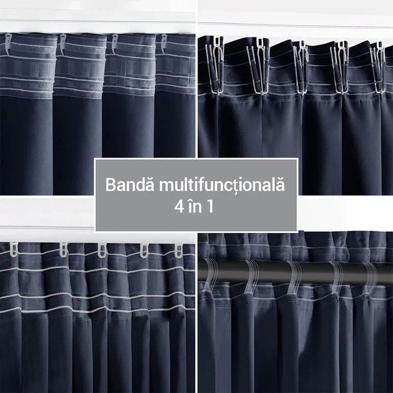 Draperie groasă blackout RESTILO indigo 140 x 245 cm set 2 buc