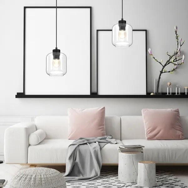 Lustră pe cablu SOMBRA 1xE27/60W/230V transparentă