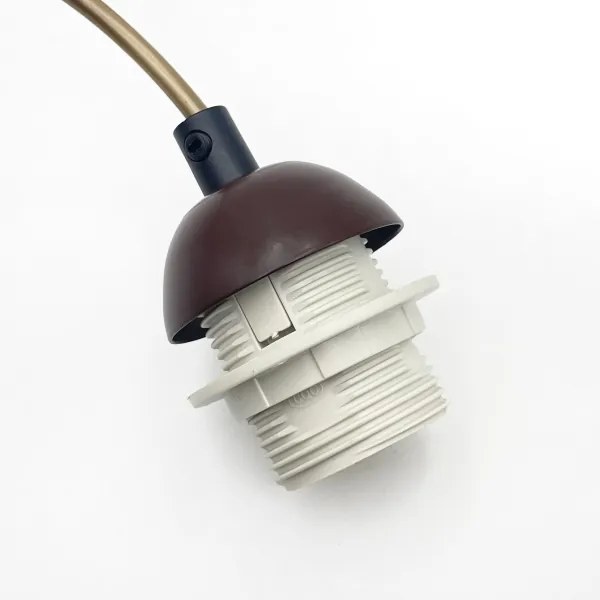 Lustră suspendată AIDA pe cablu, 1xE27/60W/230V, Ø 25 cm, stejar/maro/alb