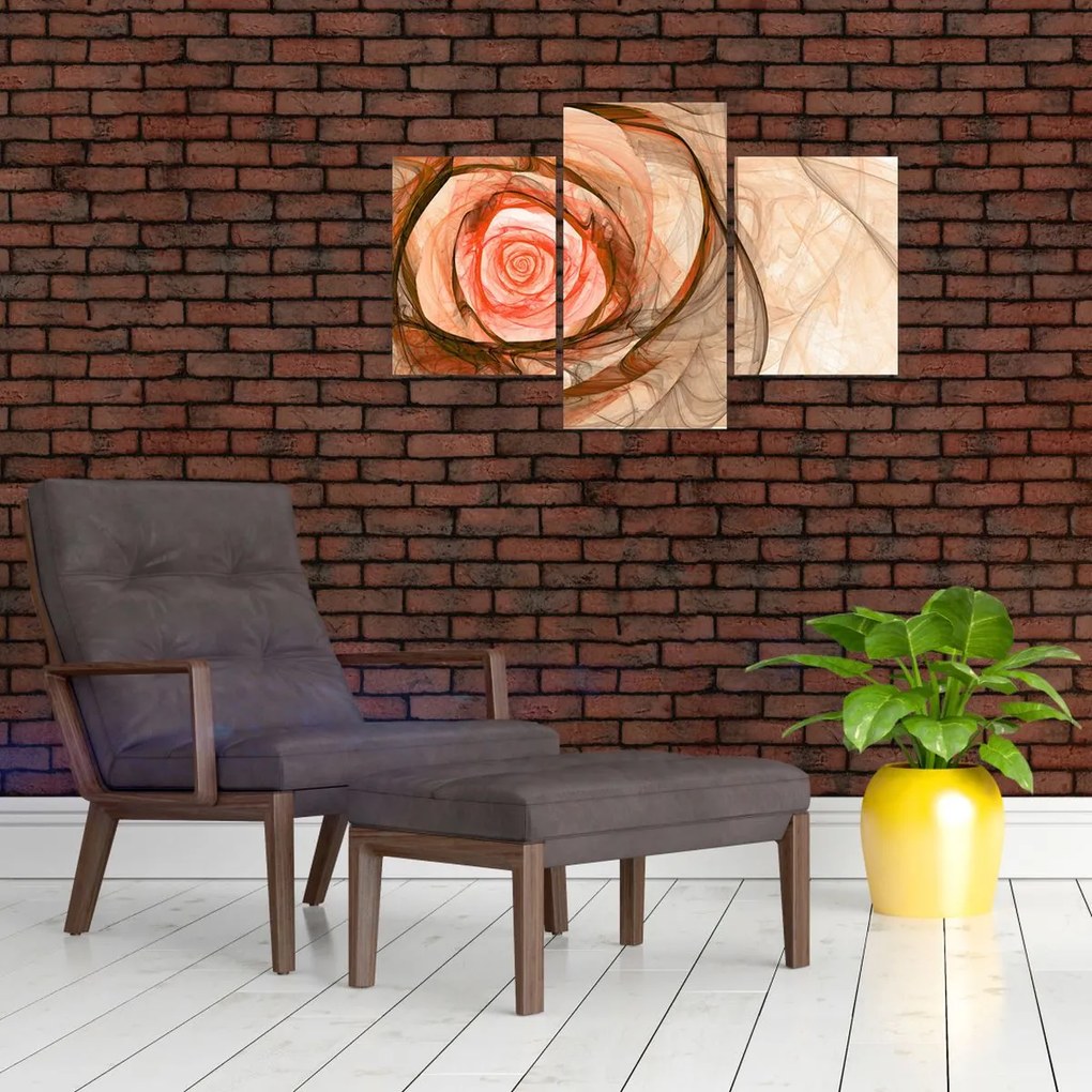 Tablou - Abstract trandafir roz cu fundal alb (90x60 cm)