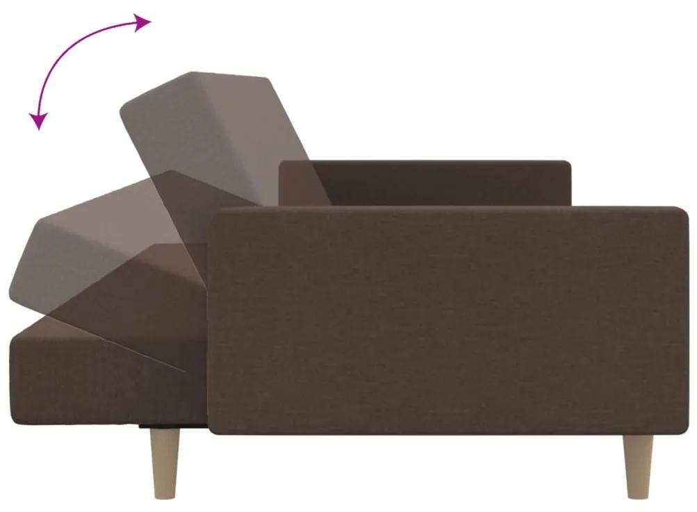 Canapea extensibila cu 2 locuri, gri taupe, textil Gri taupe, Fara suport de picioare