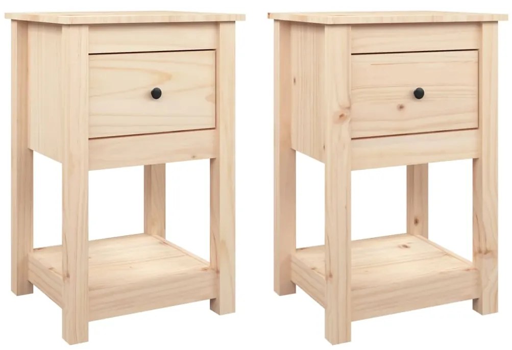 vidaXL Noptiere, 2 buc., 40x35x61,5 cm, lemn masiv de pin