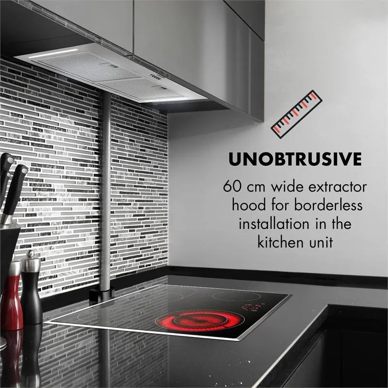Down Under 90, hotă de aspirație, 90 cm, 590 m³/h, LED, oțel inoxidabil