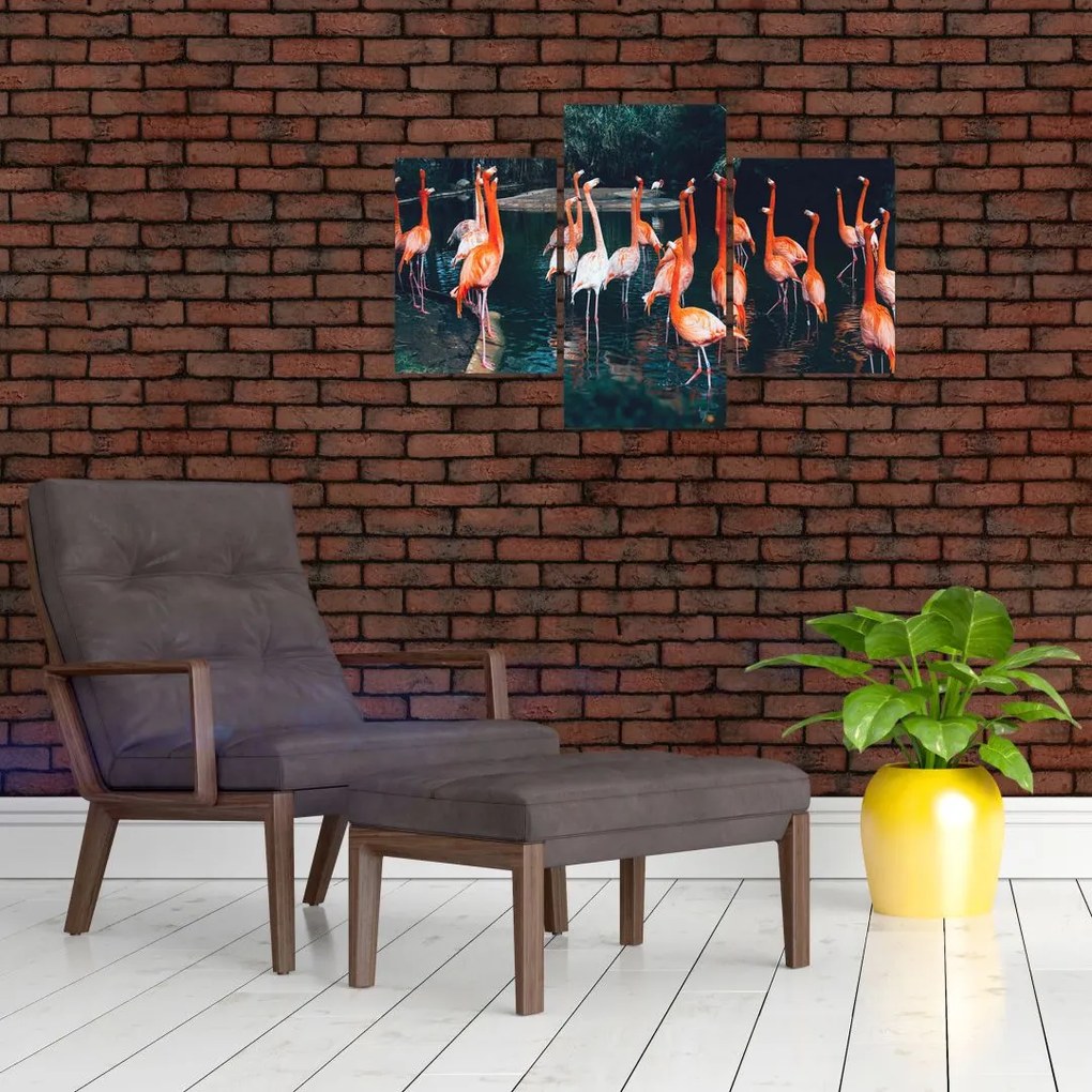 Tablou - turmă de flamingo (90x60 cm)