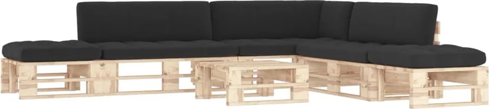 vidaXL Set mobilier de grădină cu perne, 6 piese, lemn pin tratat