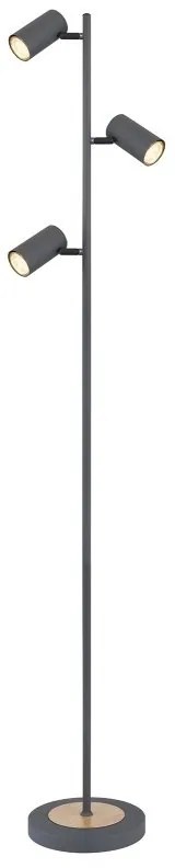 Lampadar, lampa de podea design industrial Robby grafit, maro