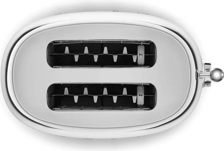 Prajitor de paine SMEG 50's Style TSF01SSEU, 950 W, 2 felii, 6 trepte, Tava pentru firimituri, Cablu integrat, Otel inoxidabil, Argintiu