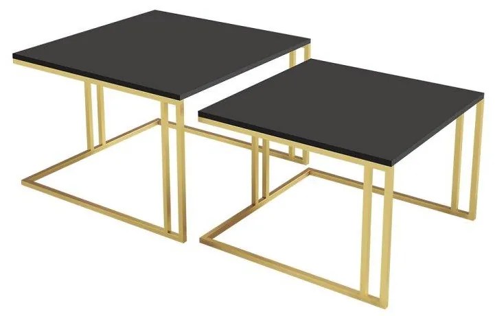 Set 2 măsuțe cafea Froyd Gold (auriu + Negru molet) . 1105862