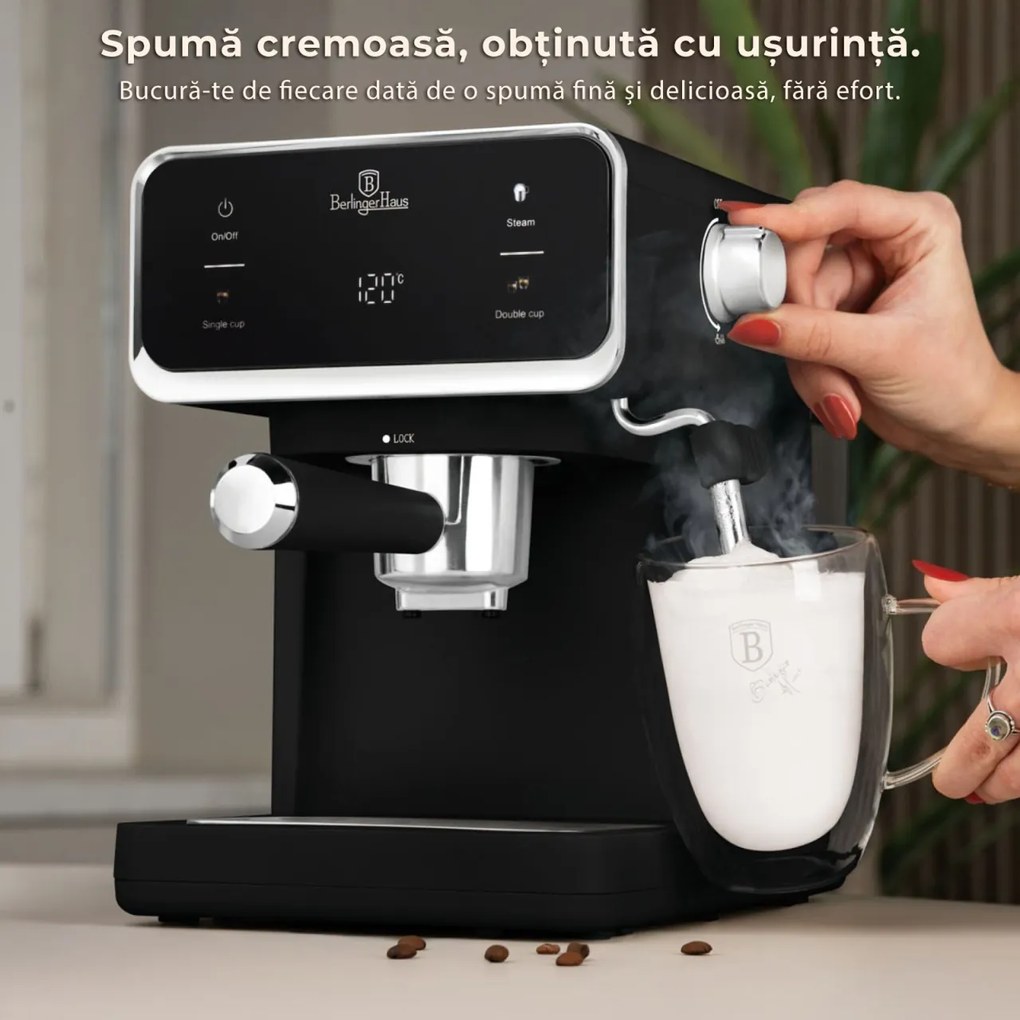 Espressor digital 3 in 1 Matte Black Berlinger Haus BH/9851