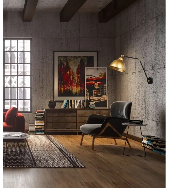 Lampă de perete TRUCK 1xE27/40W/230V aurie/neagră