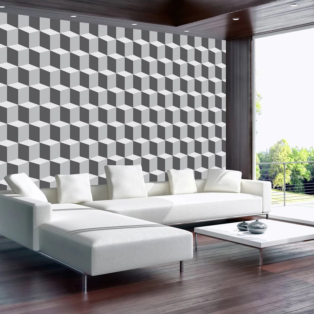 Fototapet - Pătrate 3D (254x184 cm)