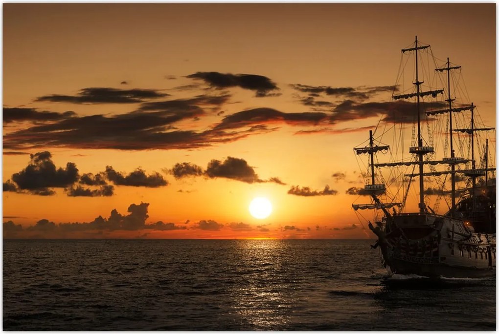 Tablou - Navă de pirați (90x60 cm)