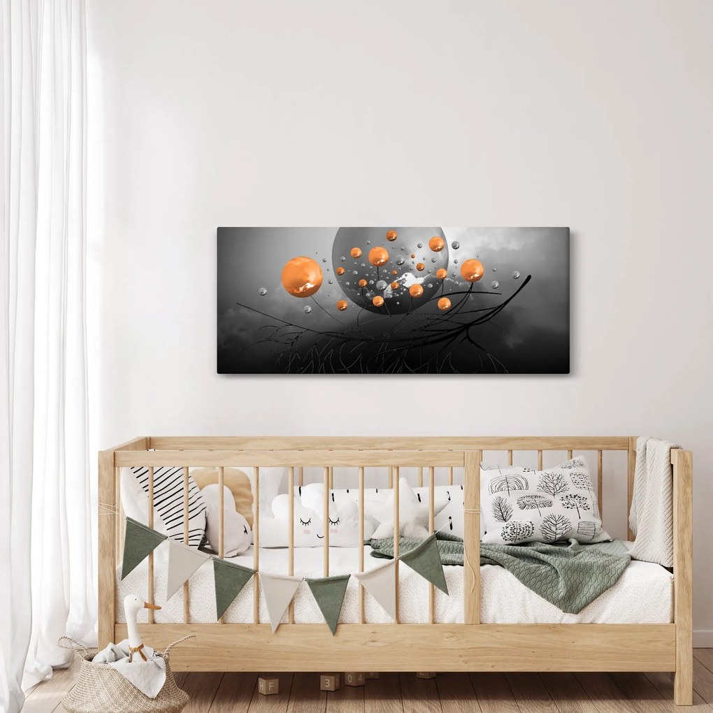 Tabloul cu bile portocalii (120x50 cm)