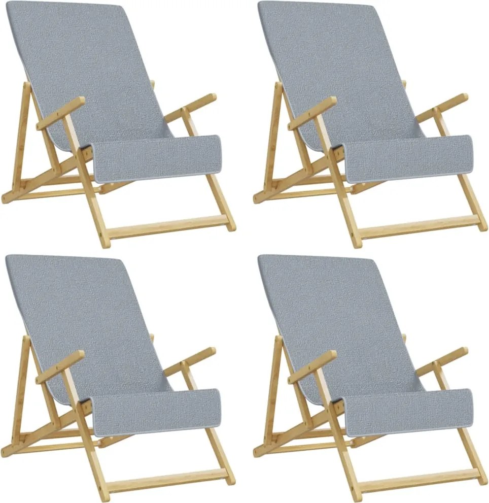vidaXL Prosoape de plajă, 4 buc., gri, 60x135 cm, textil 400 GSM