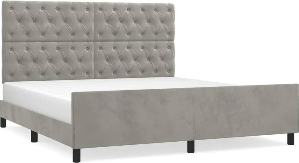 vidaXL Cadru de pat fără saltea, gri deschis, 160x200 cm, catifea