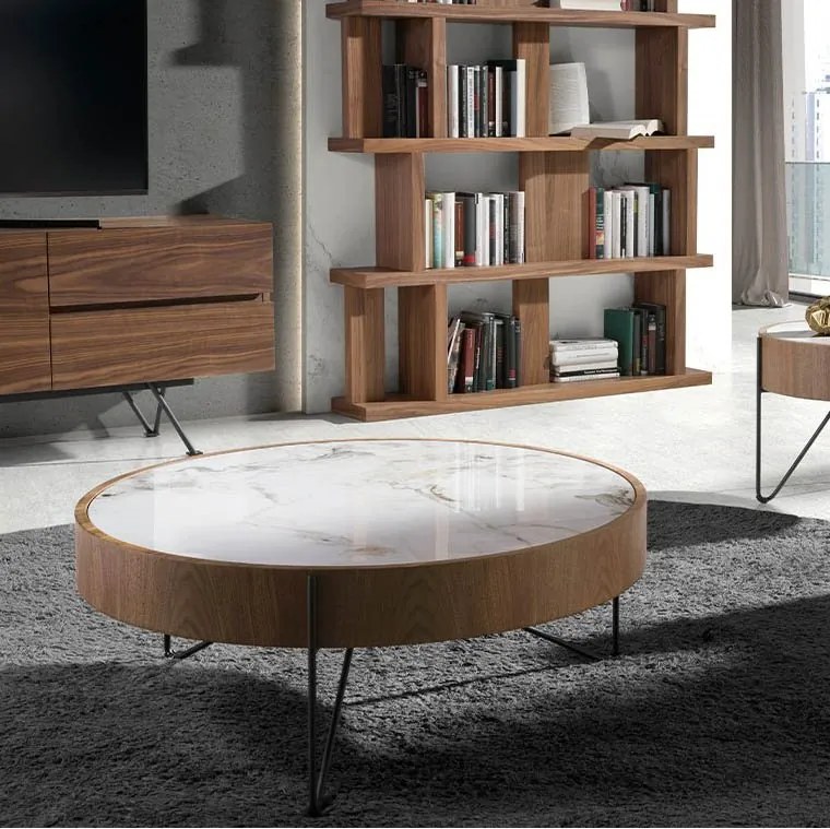 Masuta de cafea deosebita design LUX Walnut-Marble