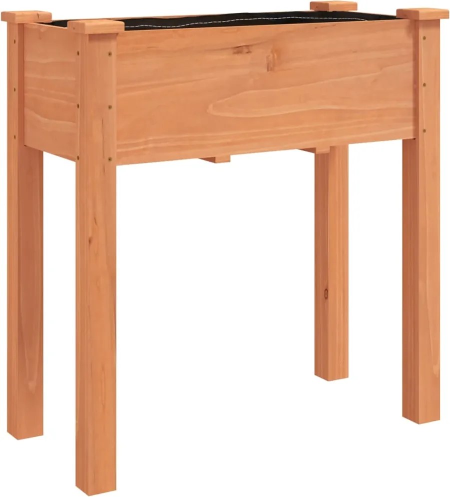 vidaXL Jardinieră cu căptușeală, maro, 71x37x76 cm, lemn masiv de brad
