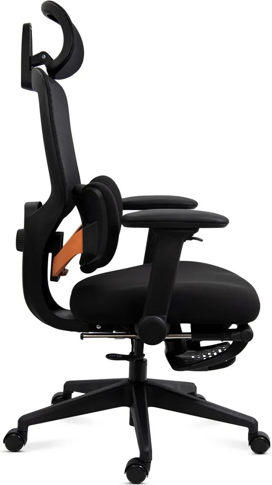 Scaun ergonomic din mesh cu suport lombar reglabil și suport pentru picioare SYYT 9523 negru
