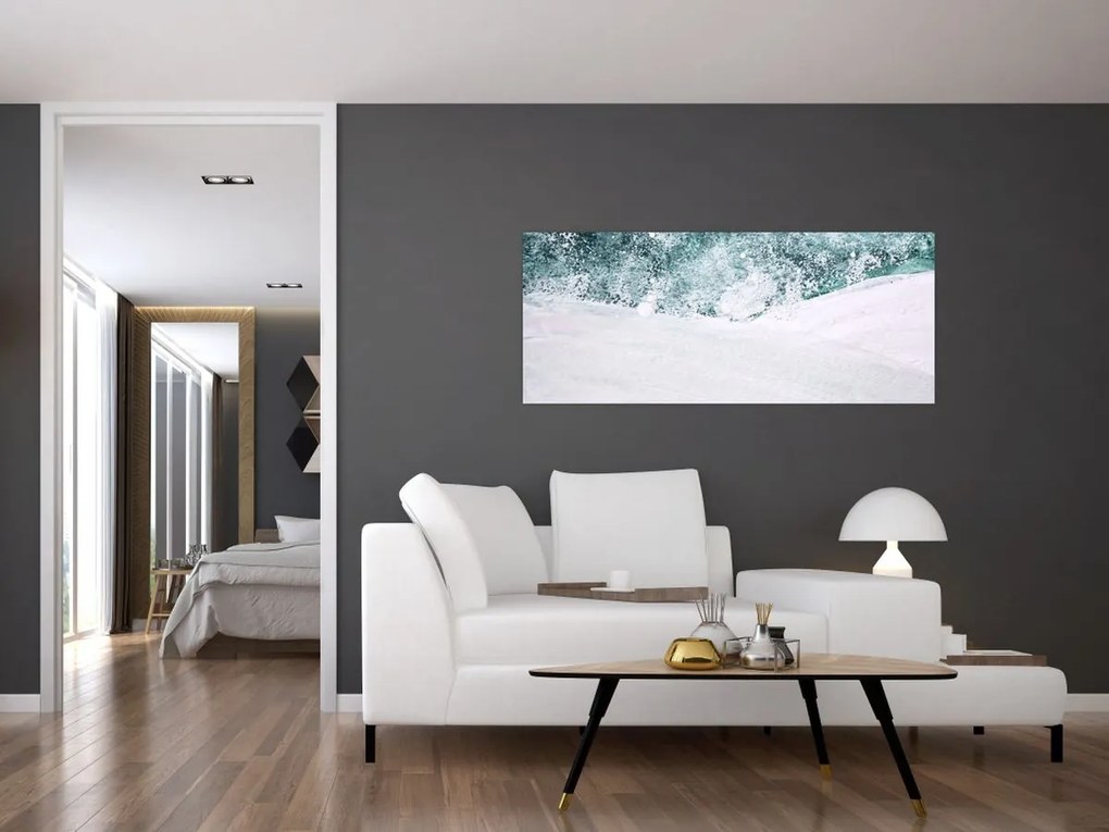 Tablou - Turcoaz abstractizare (120x50 cm)