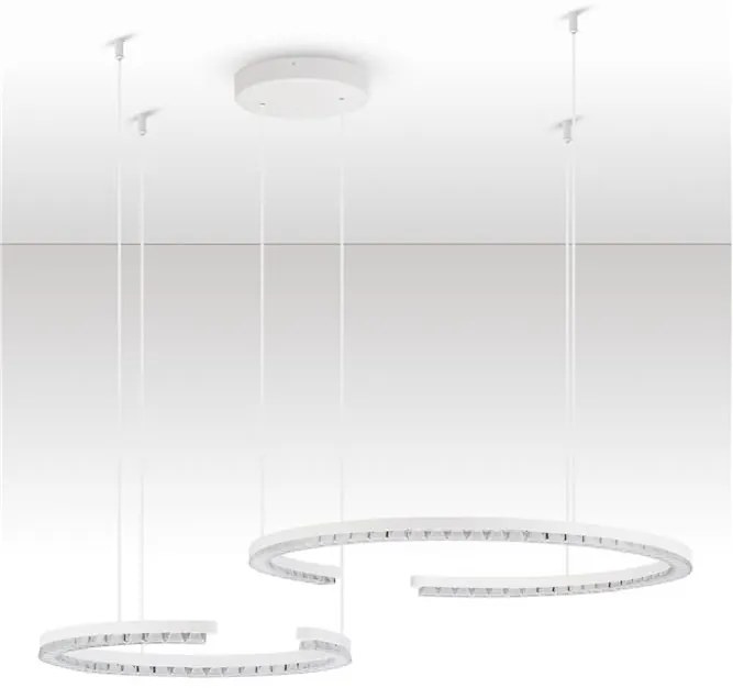 Lustra circulara aluminiu alb GREAMY D-93cm