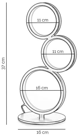 Lampă de birou LED RINGS ONLI, 17W, 230V, 4000K, 37 cm, neagră