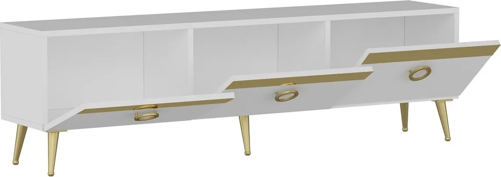 Comoda TV, Hanah Home, Safar, 150x30x45 cm, Alb
