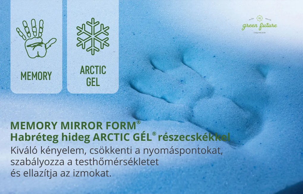 Saltea Green Future Arctic Gel Memory 14 + 5, 7 zone de confort, Anatomica, Ortopedica 180x200