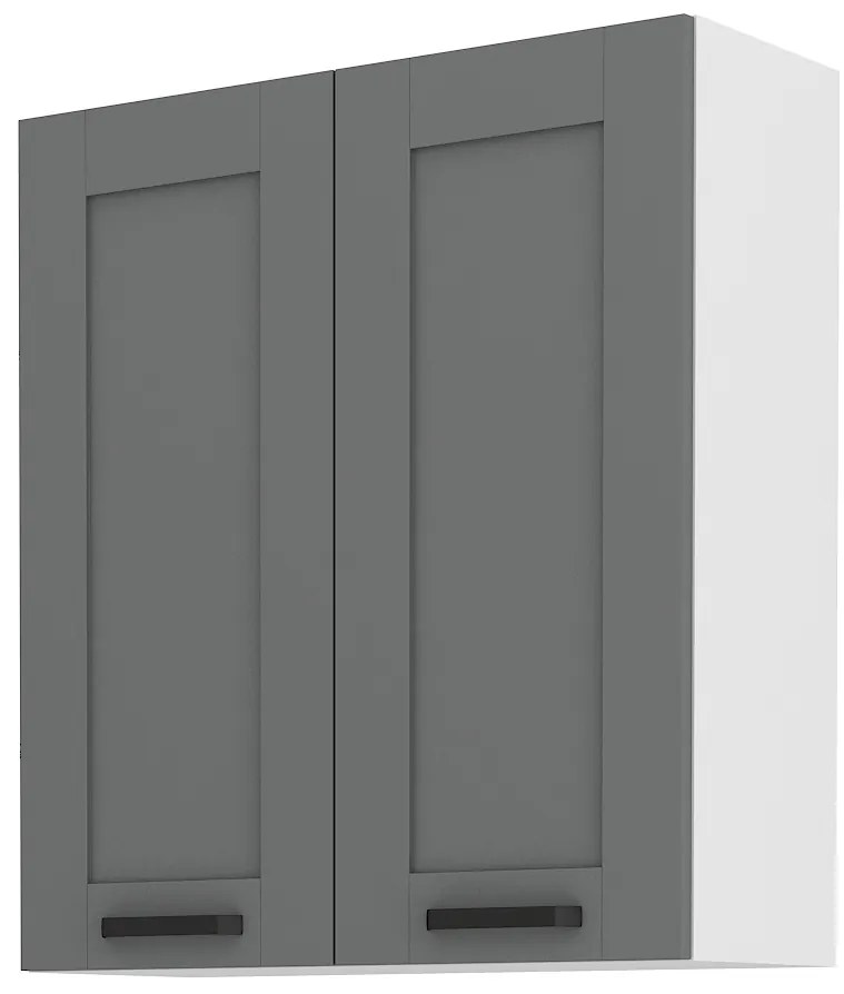 Dulap superior de bucătărie, două uși Lucid 80 G 90 2F (dustgrey + alb). 1045553