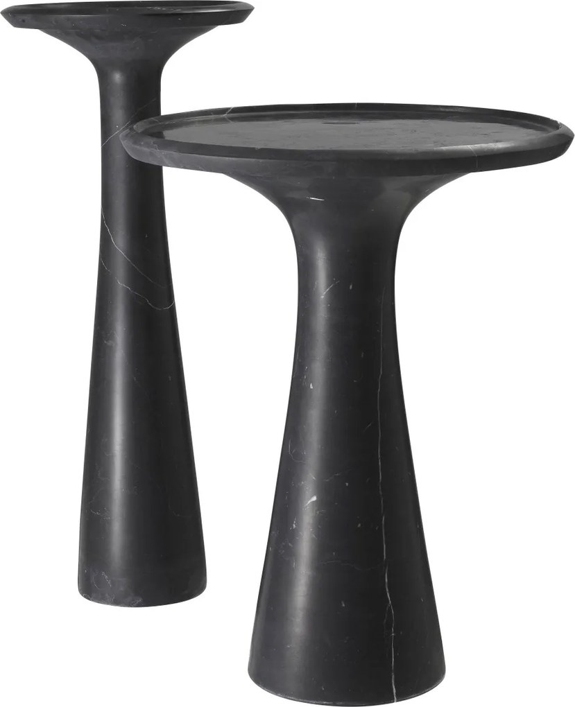 Masuta auxiliara design LUX din marmura neagra Pompano low 114330 HZ