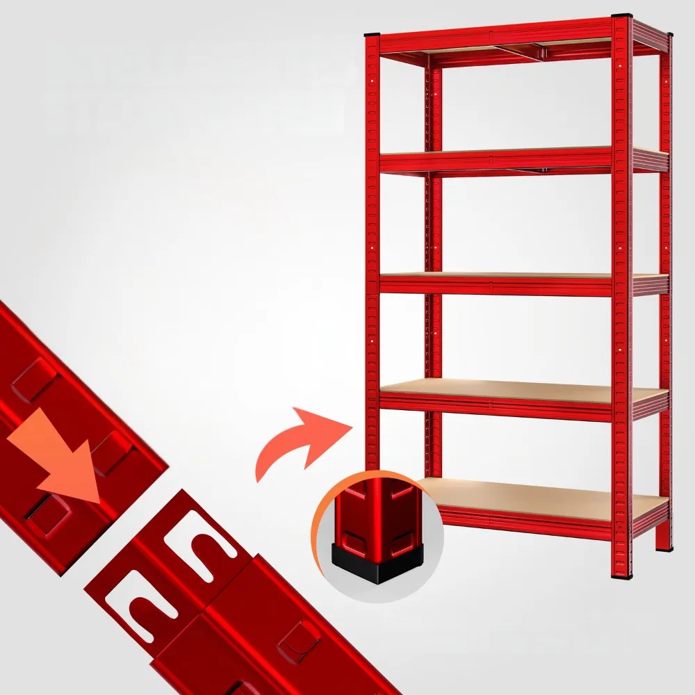 Raft cu capacitate mare HEAVY, max. 875 kg, 90×40×180 cm, roșu Monzana