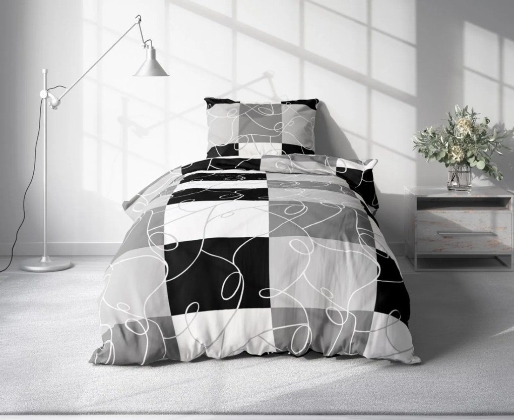 Lenjerie de pat creponata KASPARO BLEND gri Dimensiune lenjerie de pat: 70 x 90 cm | 140 x 200 cm