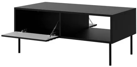 Set mobilier living Hermano I (Negru + Nuc warnia) . 1105956