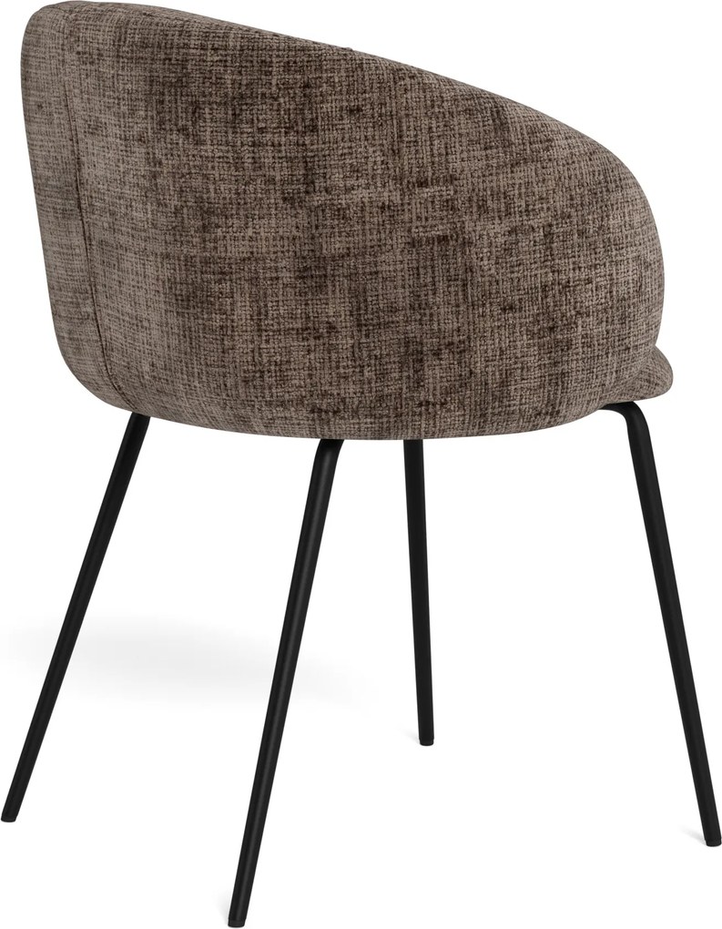 MAZZONI EXPORT CLARA Maro Stins (țesătură Juto 24)/picioare negre - SCAUN MODERN ADÂNC TAPIȚAT PENTRU SALON/LIVING/BIROU LOFT