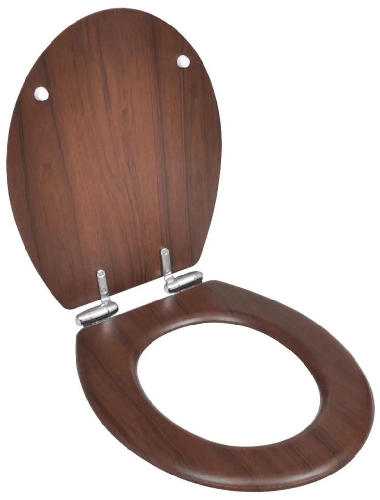 vidaXL Capac WC cu închidere silențioasă maro MDF design simplu