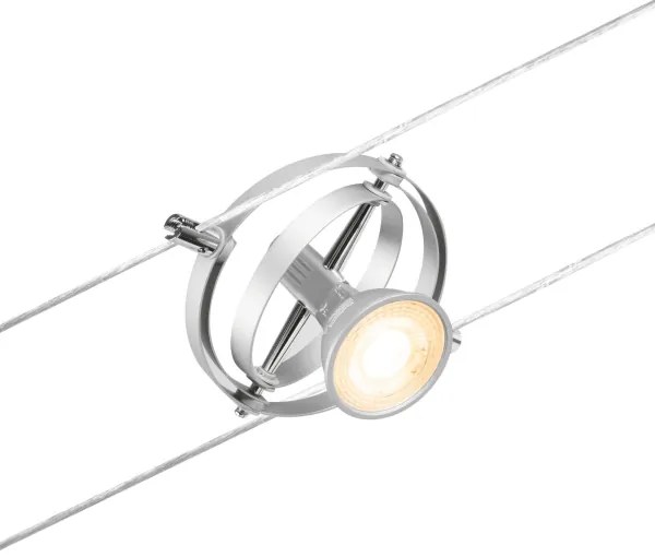 Paulmann 94436 - Set 5x GU5,3/10W, sistem complet pe cablu CARDAN 230 V, crom