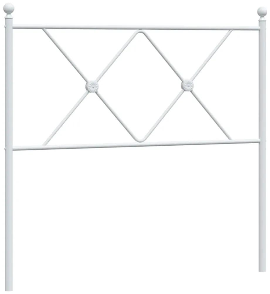 376579 vidaXL Tăblie de pat metalică, alb, 90 cm