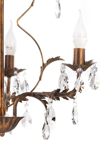 Lustră pe lanț TERESA 3xE14/6W/230V bronz ONLI