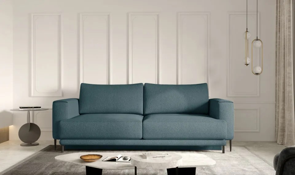 Canapea tapitata, extensibila, cu spatiu pentru depozitare, 260x90x95 cm, Dalia 02, Eltap (Culoare: Albastru / Lukso 40)