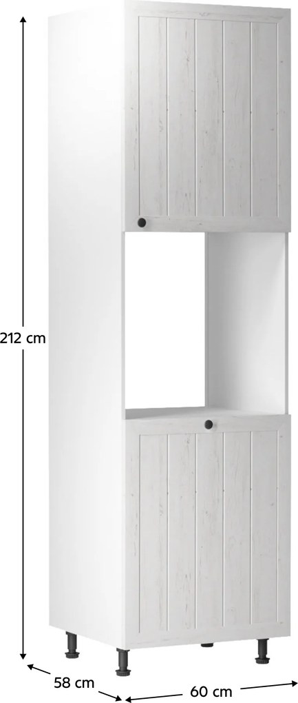 Dulap pentru alimente D60P, alb/pin Andersen, dreapta, PROVENCE