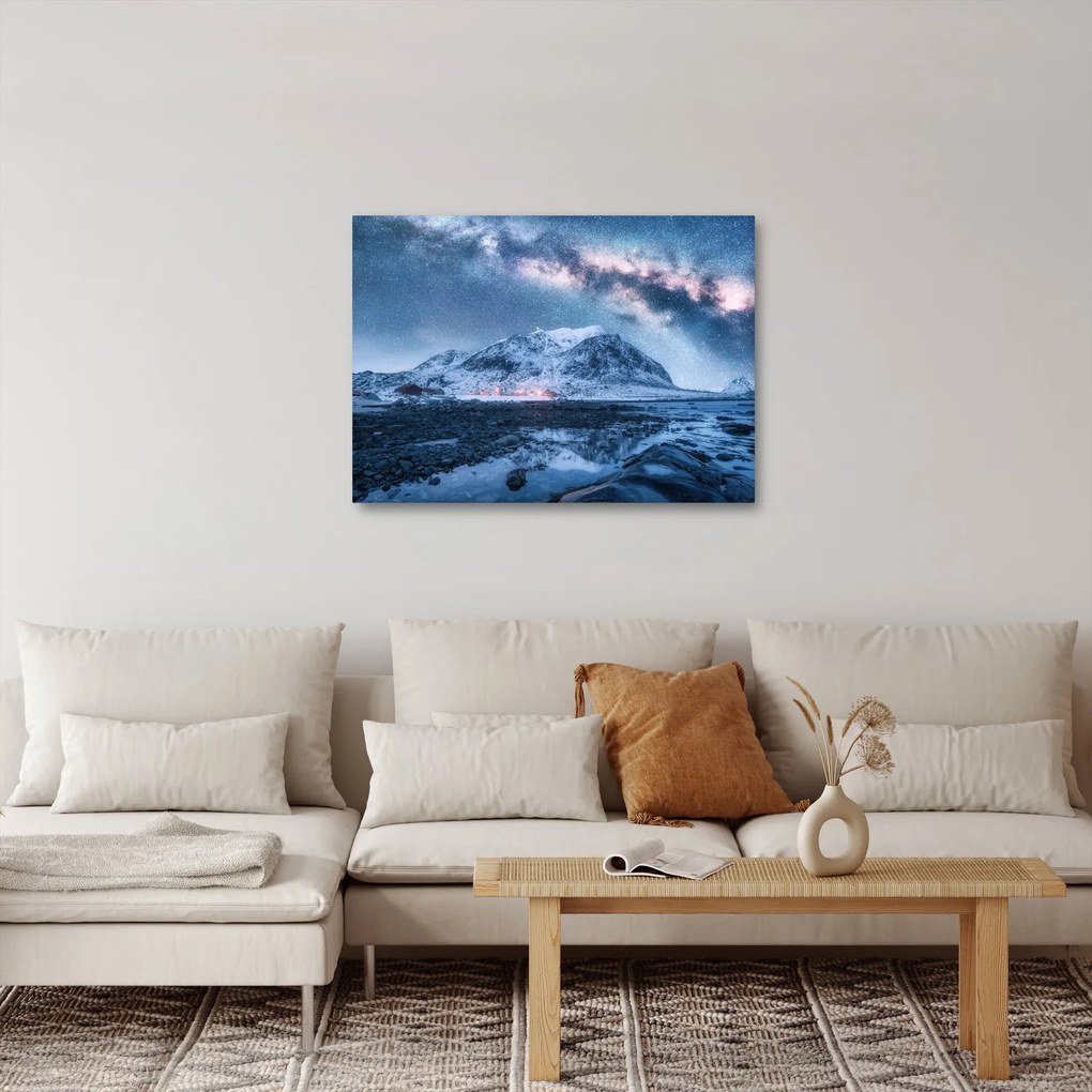 Tablou cu munți și ceul cu stele (70x50 cm)