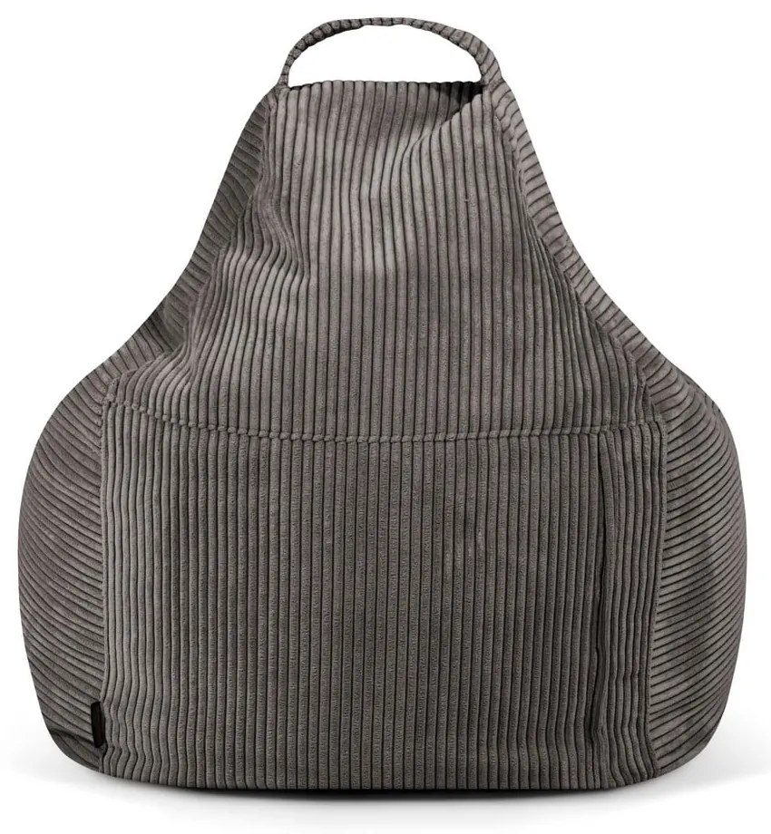 Fotoliu bean bag negru cu tapițerie din catifea reiată Play Amuse – SLOWDOWN