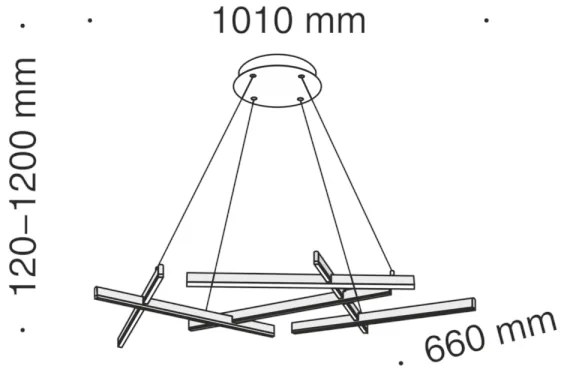 Lustră LED pe cablu Maytoni MOD016PL-L75B LINE LED/79W/230V negru