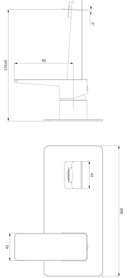OMNIRES PM7415CRB baterie lavoar incastrabilă PARMA crom/alb