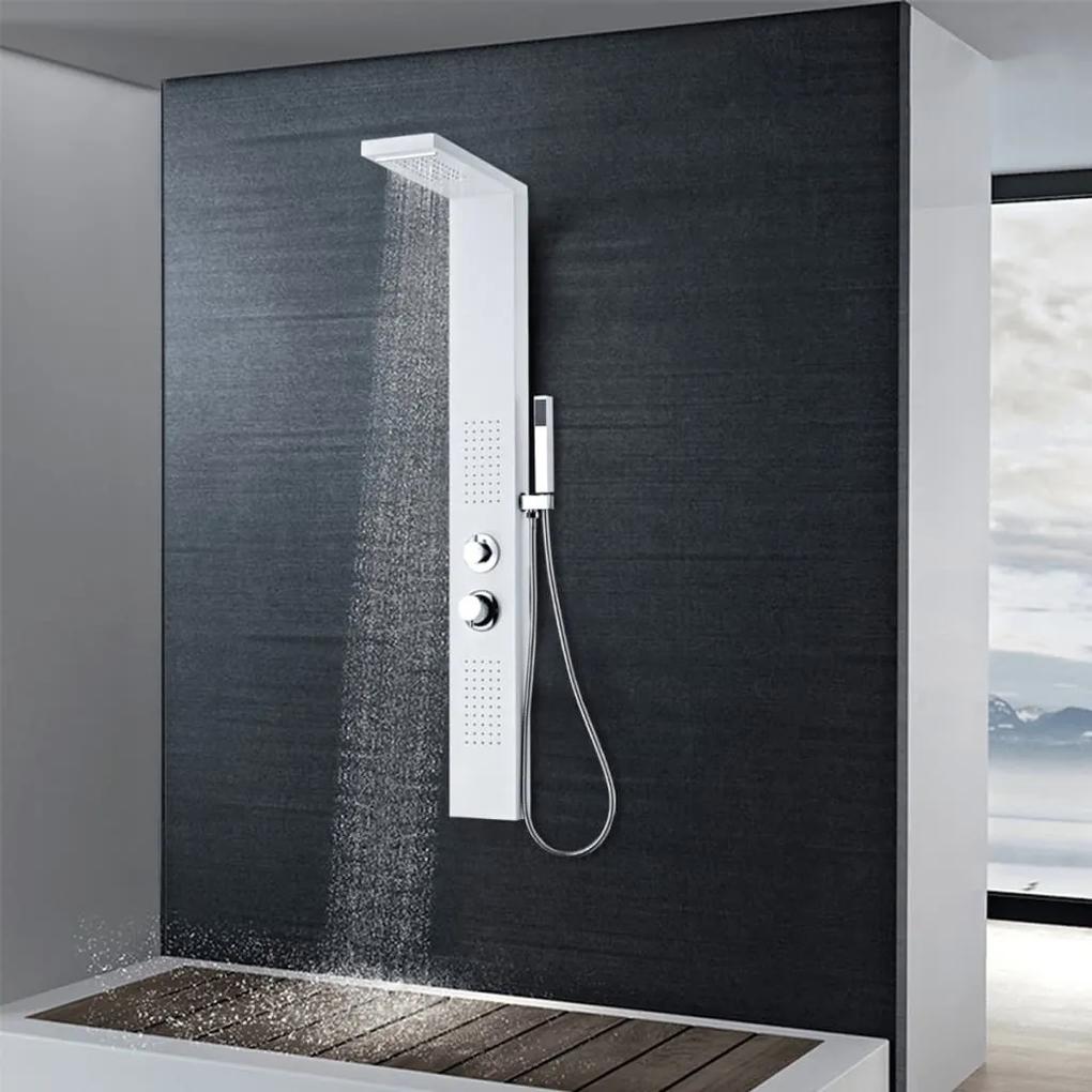 142372 vidaXL Sistem panel de duș din aluminiu, alb mat