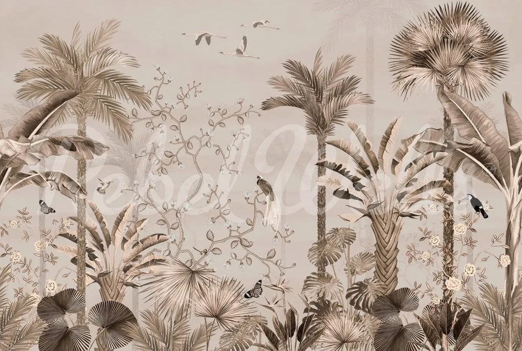 Fototapet, Magnolia Jungle, Beige, Rebel Walls