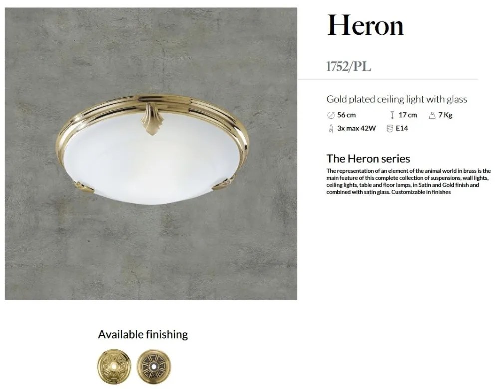 Plafoniera LUX design clasic realizata manual Heron 56cm