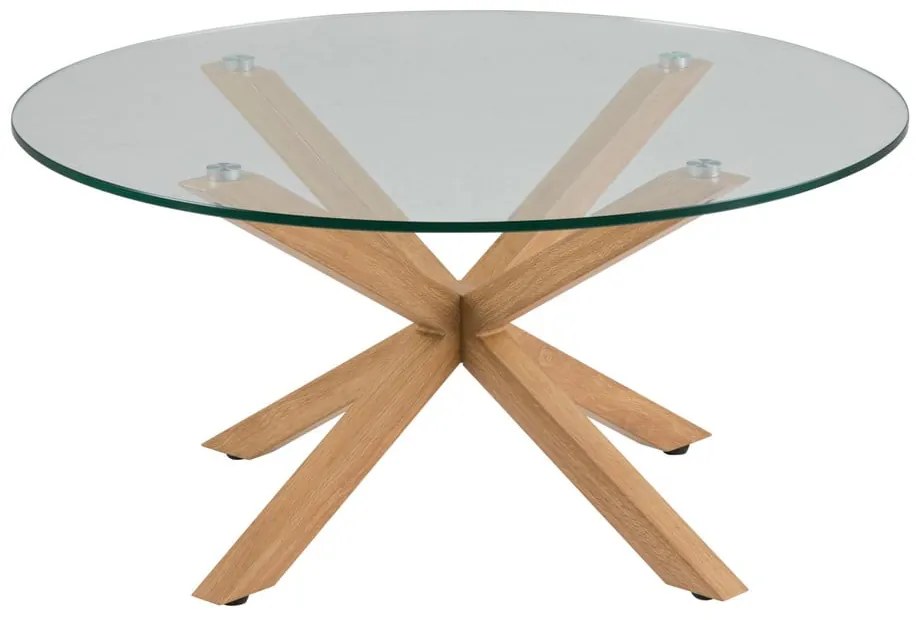 Măsuță de cafea cu blat din sticlă Actona Heaven, ⌀ 82 cm