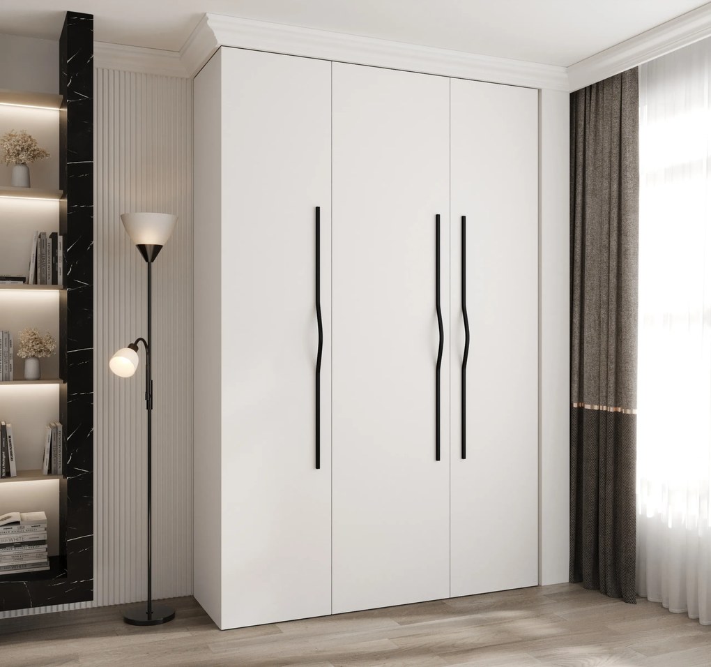 Dulap de haine 160 cm Carmela 40-2 (alb + Negru). 1126569