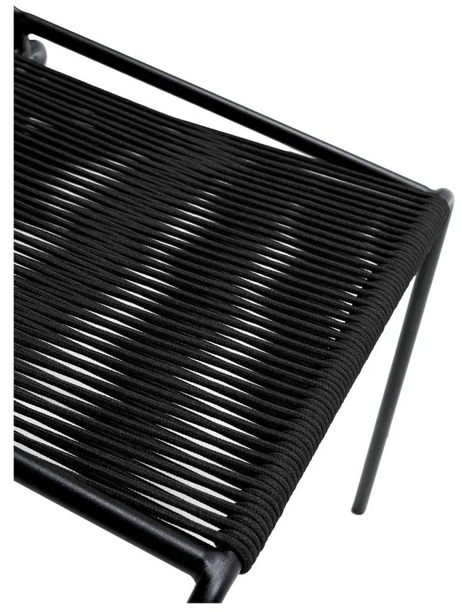 Scaune de dining negre stivuibile 2 buc. din metal Emily – Marckeric