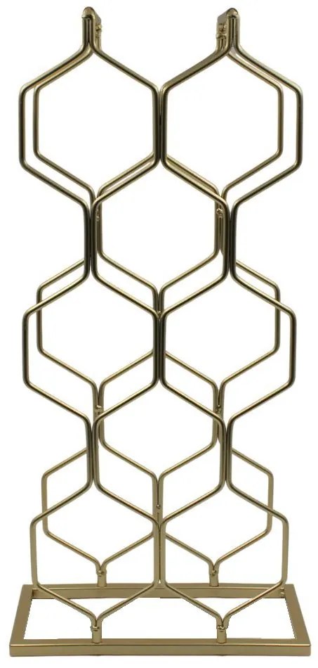 Suport 8 sticle metal 23x11x48cm auriu